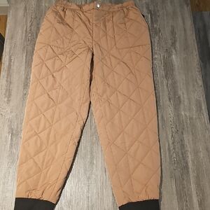 Quilted Tan Joggers for Women
